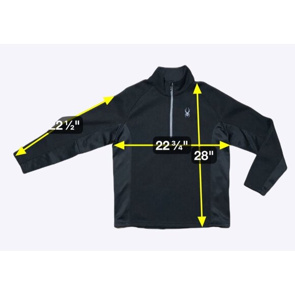 Spyder Mens Black 1/4-Zip Outbound Stryke Sweater Jacket Pullover Size XL - Picture 9 of 9